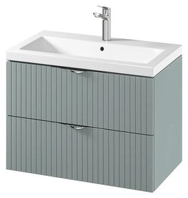 Cersanit S801-540 - Wisząca szafka łazienkowa z umywalką TIRSO 80x45 cm miętowa