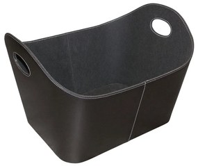 Koszyk plastikowy drewniany z uchwytami 35x55 cm czarny