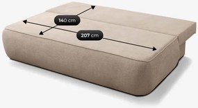 Sofa z Funkcją Spania ARVETO Beżowa Szenil Nowoczesna
