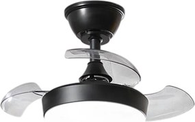 Wentylator sufitowy Perenz 7169 B CT czarny z oświetleniem – Ø 56 cm, 3 chowane łopatki, 6 prędkości, silnik prądu stałego 24 W, cichy