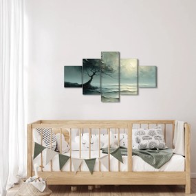 Obraz - Obraz olejny przedstawiający drzewo z oceanem (125x70 cm)