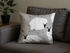 Bawełniana poszewka na poduszkę SHEEP POLY 45x45 cm, szara