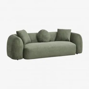 3-osobowa Sofa Z Tkaniny Chenilla Coco Szenila Szałwiowa Zieleń - Sklum