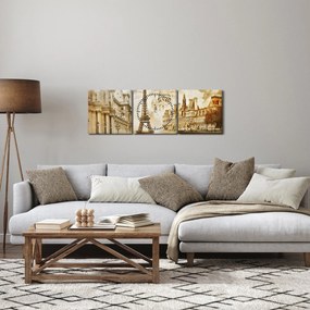 Obraz - Zabytki Paryża (z zegarem) (90x30 cm)