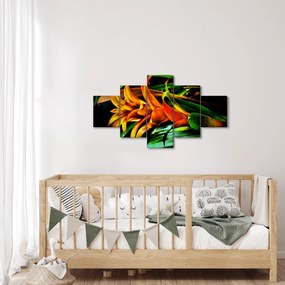 Obraz pomarańczowego kwiatu (125x70 cm)