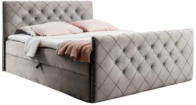 Szaro-beżowe welurowe łóżko kontynentalne 5 rozmiarów W3-Z01