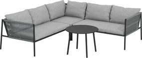 Zestaw mebli ogrodowych z rattanu Outsunny z narożną sofą, stołem i poduszkami dla 6 osób, w kolorze ciemnoszarym