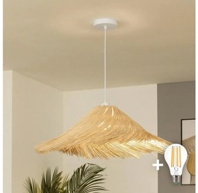 Brilagi - LED lampa wisząca na lince CERIA BOHO 1xE27/40W/230V średnica 100 cm rattan