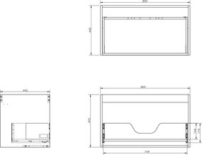 Mexen Rivel szafka łazienkowa 120 cm z umywalką Vela lewą, 1S, 1D, ryflowana, szara mat/biała mat - 91A23-12047-3-BBFF62-W23L01
