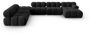 Czarna aksamitna sofa 379 cm Bellis – Micadoni Home