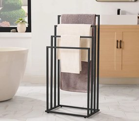 Czarny metalowy stojak na ręczniki - Kordo