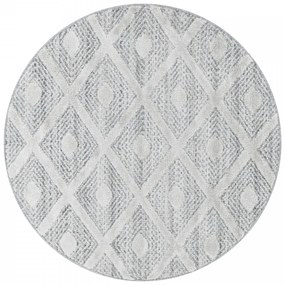 Dywan nowoczesny Pisa 3D Romby kremowo-szary 80 cm x 80 cm
