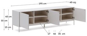 Biała szafka pod TV 195x55 cm Vedrana – Kave Home