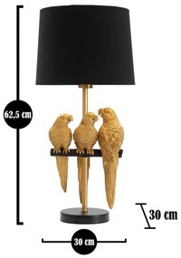 Czarna lampa stołowa Mauro Ferretti Parrots