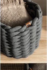 Tekstylny koszyk ø 21x17 cm Peach Skin Round S – Bigso