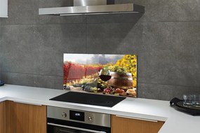 Szklany Panel Jesienny Wieczór przy Winie