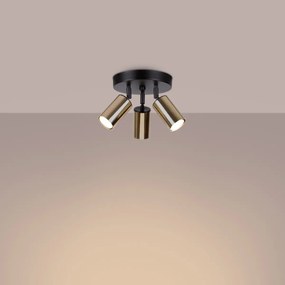 Plafon WINX 3P czarny/złoty SOLLUX  LIGHTING