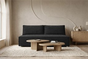 Sofa z funkcją spania i pojemnikiem DUO, tkanina sztruksowa Poso, Grafitowy