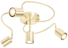 Nowoczesny plafon z reflektorami mosiężny regulowany 4-światła - Java