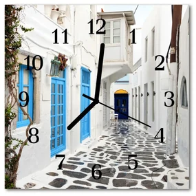Zegar szklany kwadratowy Santorini