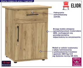 Zamykany kontenerek biurowy dąb craft - Oros
