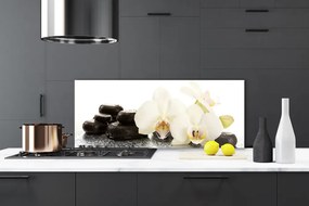 Panel Szklany do Kuchni Aksamitna Biała Orchidea