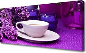 Zdjęcie na płótnie Poranna Kawa wśród Kwiatów