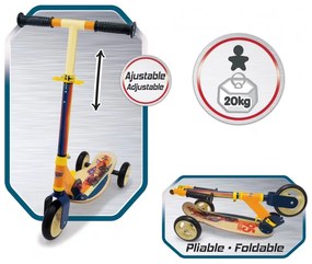 Smoby hulajnoga trójkołowa cars auta drewniana