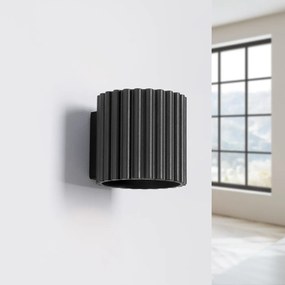Kinkiet AURA czarny G9 ryflowany  SOLLUX  LIGHTING
