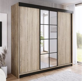 Szafa przesuwna z lustrem BARI 1 dąb sonoma 250