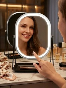 Lusterko Do Makijażu PREMIUM METALOWE Kosmetyczne PODŚWIETLANE LED | VOLAN