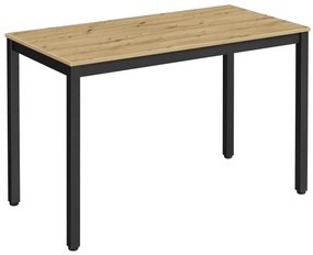 Czarny stół jadalny z blatem w dekorze dąb artisan TESSA 120x60 cm