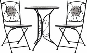 3-cz. szary ceramiczny zestaw mebli bistro K4-G75