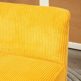 HOMCOM Sofa dwuosobowa, elegancki skandynawski design, solidna rama drewniana, do 150 kg, 117 x 56,5 x 77 cm, Kolor Żółty