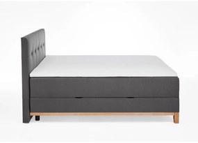 Ciemnoszare łóżko boxspring ze schowkiem 180x200 cm Catania − Meise Möbel