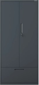 Szafa modułowa metalowa wielofunkcyjna z szufladą wysoką antracytowa MEGAN 1950 x 900 x 400 mm