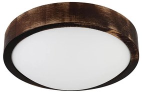 Lampa sufitowa LED OAK SMOKY SLIM LED/20W/230V 4000K śr. 27 cm dąb/ciemny brąz