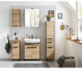 Wisząca szafka łazienkowa w dekorze dębu w naturalnym kolorze 70x30 cm Quickset 395 – Pelipal