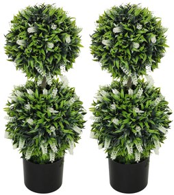 HOMCOM Zestaw 2 sztuk roślin sztucznych, odporna na UV roślina sztuczna w doniczce, 70 cm roślina do salonu, ogrodu