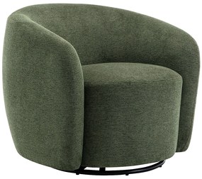 Fotel obrotowy z teksturowaną tapicerką w oliwkowej zieleni - VEREIDE