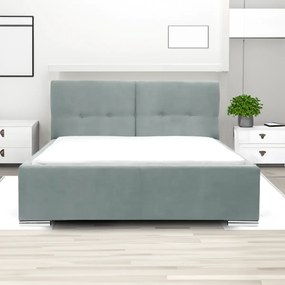 Łóżko tapicerowane z pojemnikiem i materacem FOLLER 140x200 cm Miętowy