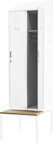 Szatnia z ławeczką i daszkiem Kacper II PRO 60x85x229,5 cm, biały