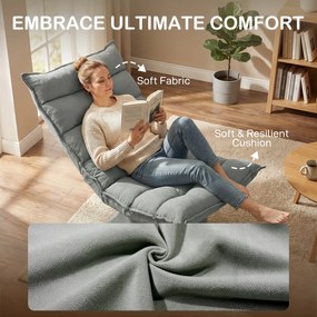 HOMCOM Fotel do czytania i relaksu, obrotowy, w wyglądzie aksamitu, 62 cm x 70 cm x 95 cm, Jasnoszary