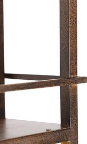 Industrialna lampa wisząca rdzawo-brązowa z półką 4-światłowa - Cage Rack
