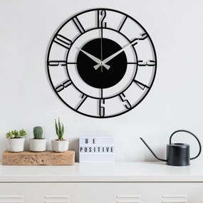 Zegar ścienny Rome S011 Black, 48 x 48 cm
