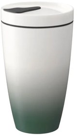 Zielono-biały porcelanowy kubek podróżny Villeroy &amp; Boch Like To Go, 350 ml