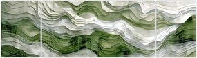 Obraz - Zielone i białe zmarszczki (170x50 cm)