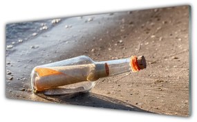 Obraz Szklany List Butelka Plaża Sztuka