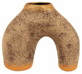 Wazon ceramiczny YL626 Arkina, beżowy/złoty