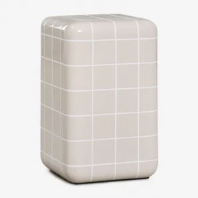 Kwadratowa Szafka Nocna 30x30 Cm W Stylu Cementowej Płytki Eleonor Tapioka Beżowa - Sklum